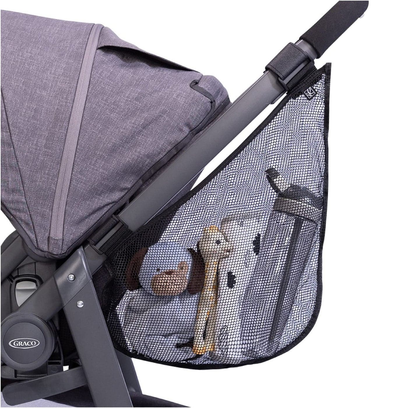 JL Childress Side Sling Universal Fit Stroller Mesh Cargo Net and Organizer Extra Stroller Storage Space NonSlip and Adjustable Straps Black