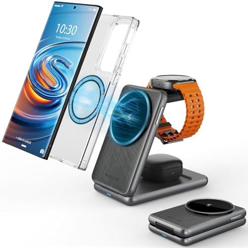 Magnetic Charging Station for Samsung 3 in 1 MagSafe Wireless Charger for Samsung Galaxy S26 UltraS25S24Buds4 OneClick Ejection Watch Charger for Galaxy Watch Ultra876 Travel Essentials