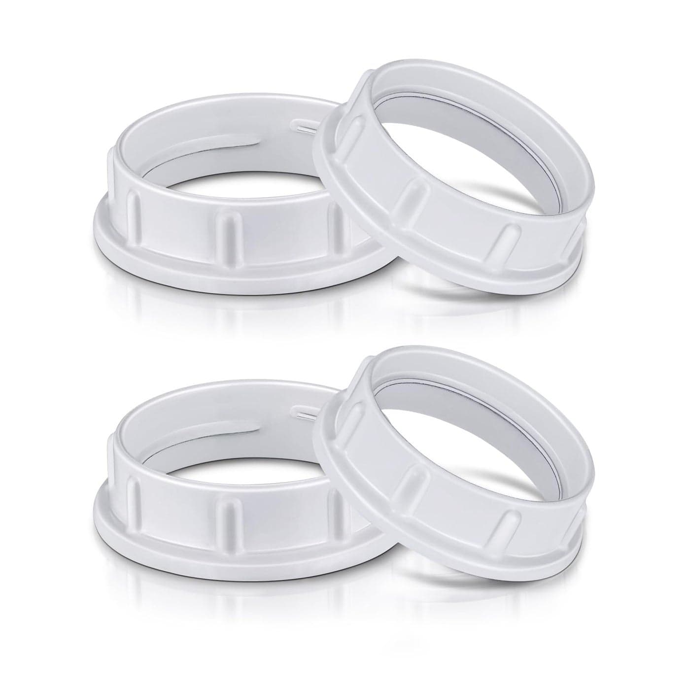 Light Socket Shade RingsAluminum Threaded Socket Ring for Medium Base E26 SocketsRetaining Rings for Glass Lamp Shades Light Fixtures 4Pack White ColorFor Thread Diameter 112 Inches