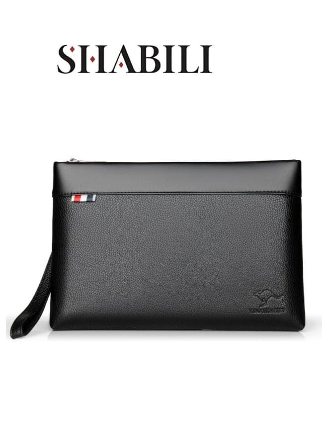 Men's Business Casual Clutch Bag, Large-capacity Handbag Wallet Card Holder Coin Purse Passport Bag Phone Bag, Portable Gentleman Style Tote Bag Briefcase President Bag Gents Bag