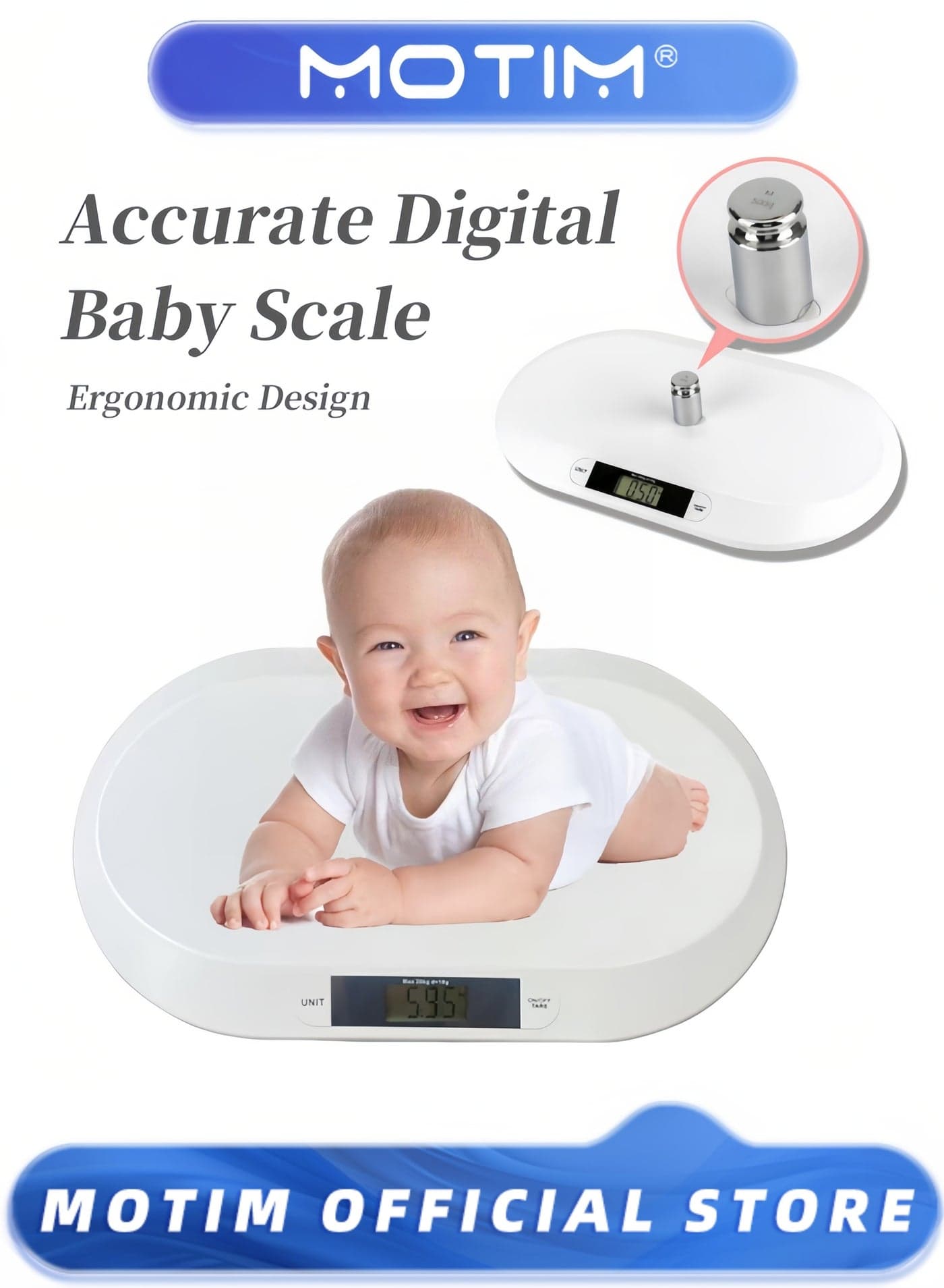 Digital Baby Scale Infant Scale for Weighing up to 20kg/44lb Newborn Baby Scale LCD Screen Display Accurate Digital Scale for Infant Babies Newborn Puppy and Cat