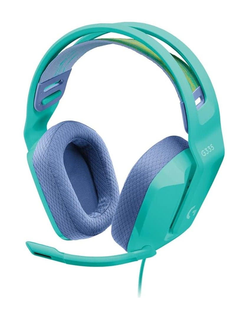 G335 Wired Gaming Headset, with Microphone, 3.5mm Audio Jack, Comfortable Memory Foam Earpads, Lightweight, Compatible with PC, PlayStation, Xbox, Nintendo Switch - Mint
