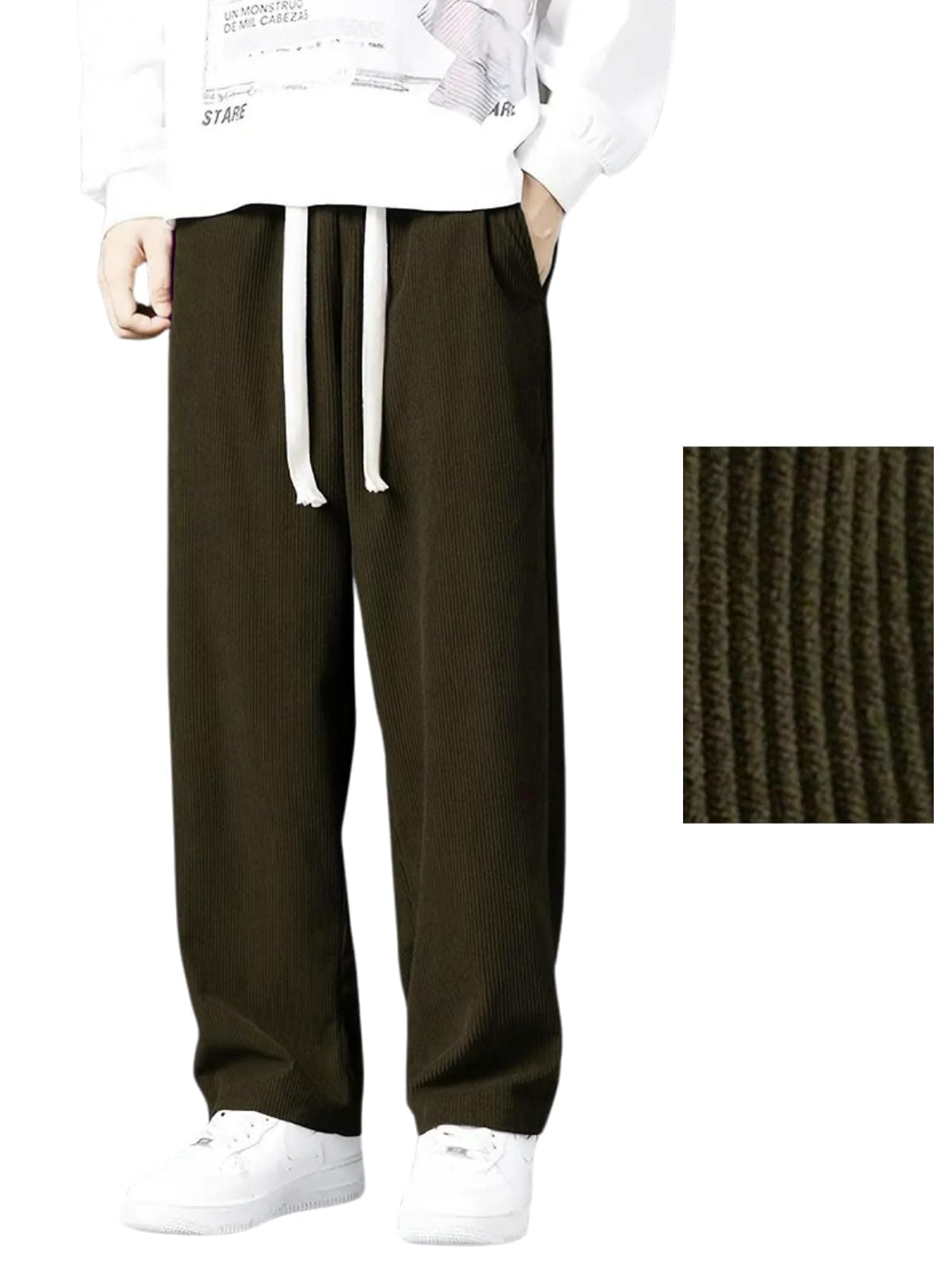 GRECIILOOKS Lycra Track Pants for Men – Stretchable Loose Fit Gym Joggers | Korean Style Workout | Loose Mid Rise Track Pant Dark Green