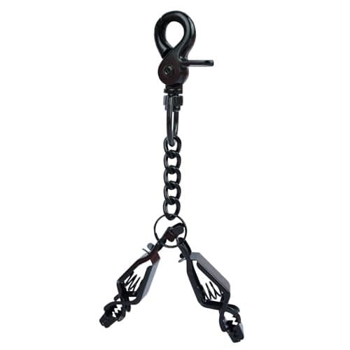 MELOTOUGH Metal Glove Clip Holder for Work Glove Clip Heavy Duty Steel Glove Clips with 2 Alligator Clip for Construction,Tactical,Skiing(Black)