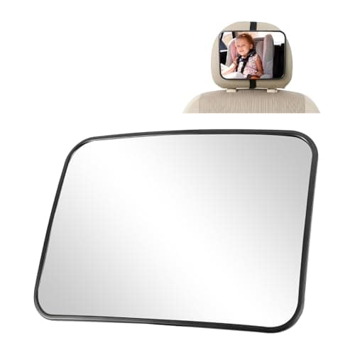 AMZAUTO Shatterproof Baby Car Mirror Car Seat Mirror for Baby Rear Facing Seat Easy Install on Headrest Wide Angle Clear Wide View Easily Observe the Child Move