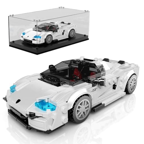Mould King Speed Champion C850 Racing Car Building Kit with Acrylic Display Case 27070 Collectible Model Car Kits Building Blocks Kit Racing Toy Cars for Adult Kids 8388 PCS