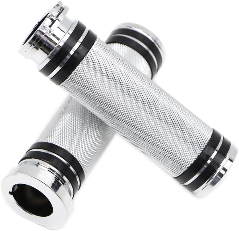 Dreamseek Chrome Handlebar Grips for Harley Dyna Softail Touring 1996-2007
