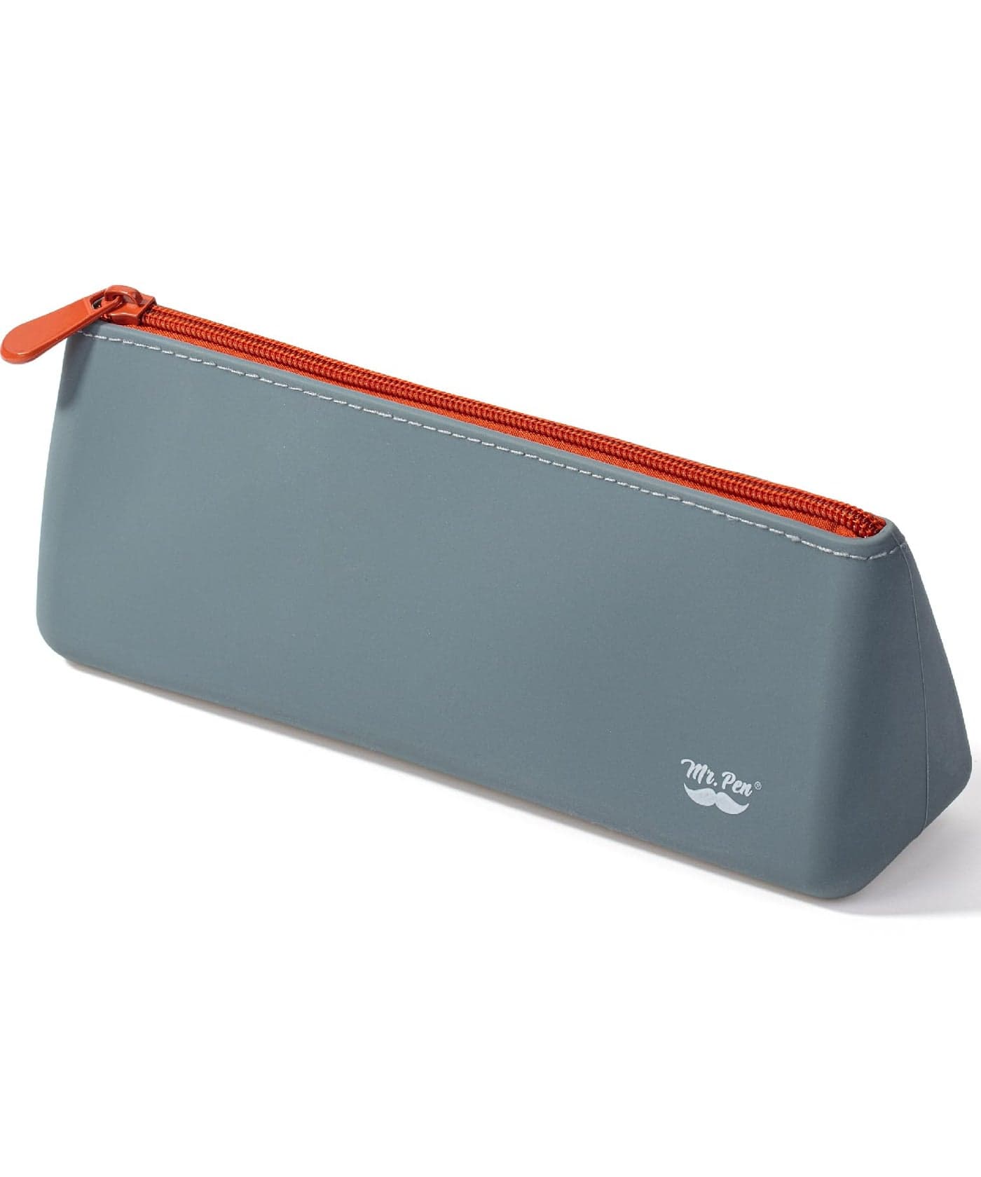 Mr Pen Silicone Pencil Case Pouch Slate Blue Aesthetic Triangular Design Multipurpose Aesthetic Pencil Case Small Silicone Makeup Bag Back to School Supplies