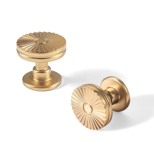 GooKi Champagne Bronze Cabinet Drawer Knobs Luxury Zinc Alloy Kitchen Hardware 6 Pack Champagne Gold Flower Single Screw Knob Bar Pull Handles for Cupboard Wardrobe9615UBRDK