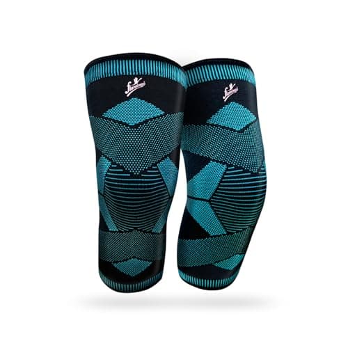 Flamingo Plus Super Premium Knee Cap for Men & Women | Compression Knee Support for Sports, Gym, Arthritis, Pain Relief, Injury Recovery | Anti-Slip, Breathable | Black & Dazzling Blue | X-Large