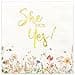 Crisky 3Ply Engagement Napkins Floral Gold Foil She Said Yes Paper Disposable Napkins for BacheloretteEngagementBridal Shower Party Decoration 50 Counts