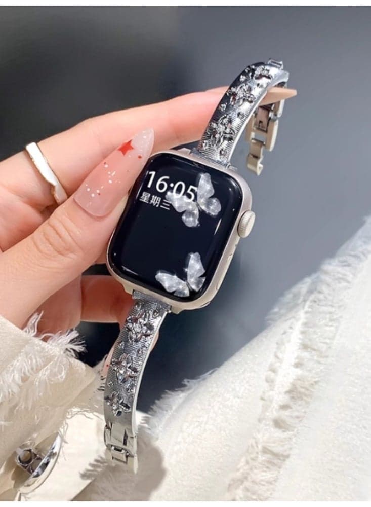 Watch Strap Advanced Metal Replacement Strap Bracelet Silvery For iwatch S10 【46mm】