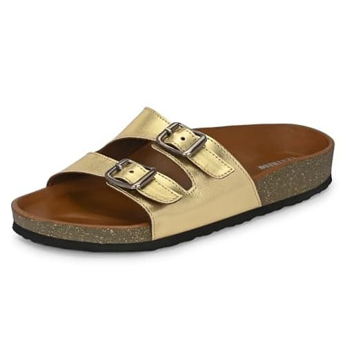 Centrino Women’s Berkin-Style Slip-On Sandals | Open Toe Design | Soft PU Footbed | Lightweight & Comfortable | Arch Support | On-Grip Sole | Casual Outdoor Wear (7694)
