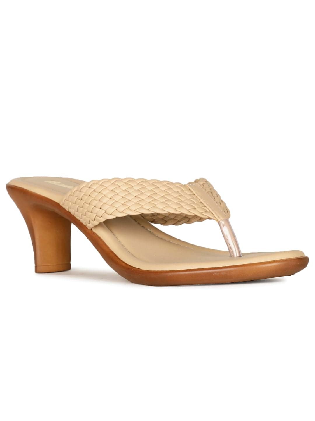 Bata Deva Thong Women's Beige Heels - 3 UK (6718970)