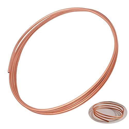 Tynulox Pure Copper Tubing 1/4" OD × 3/16" ID × 3FT Length Refrigeration Tubing Soft Coil 110 Copper Tube Seamless Round Tubing for Jewellery and Industry