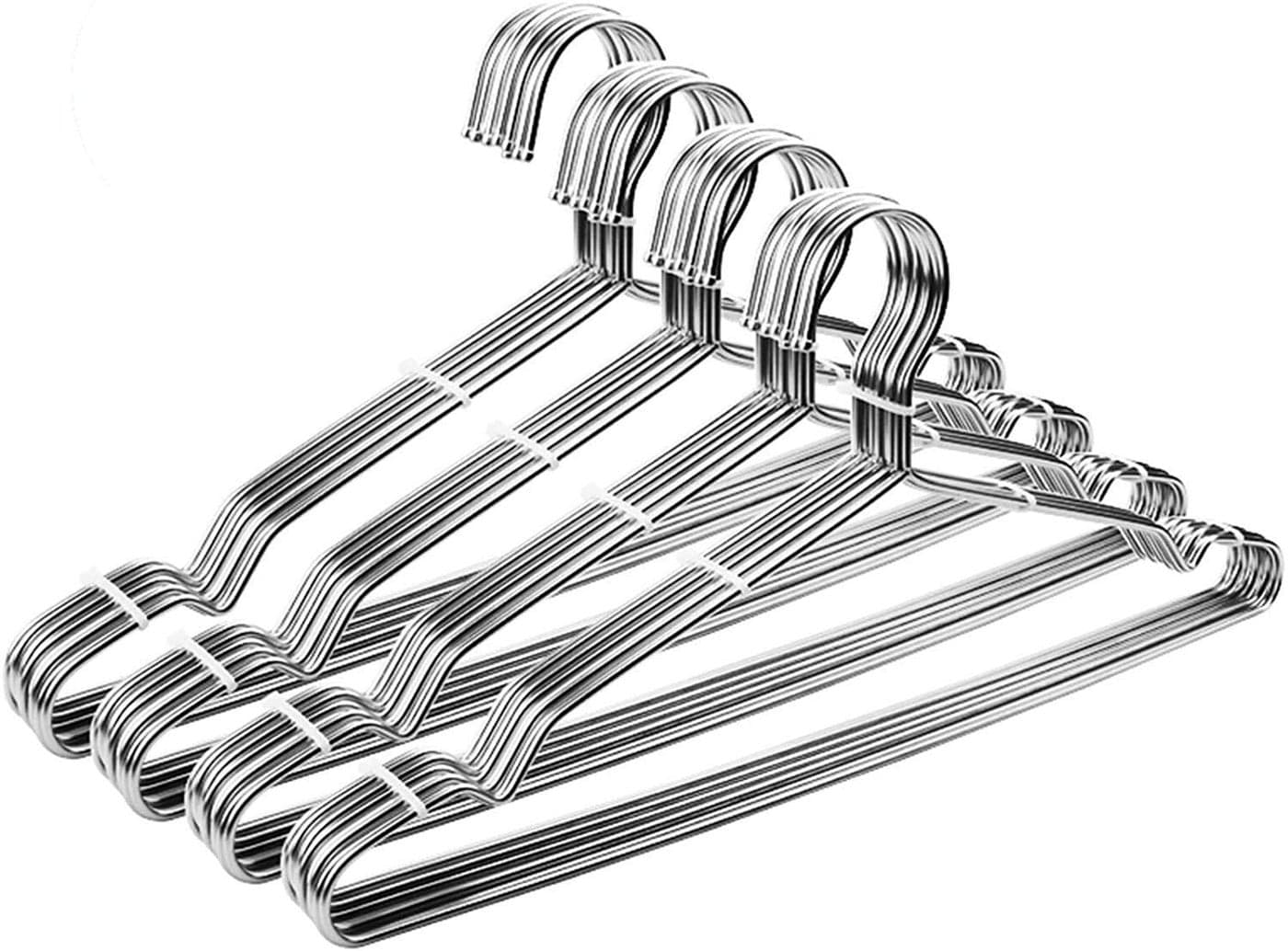 ROLLYWARE Stainless Steel Wire Hangers for Coat Clothes Premium Non-Slip Stainless Steel Hanger Pants, Trouser, Velvet, Scarfs and Other Clothes(Pack of 30)