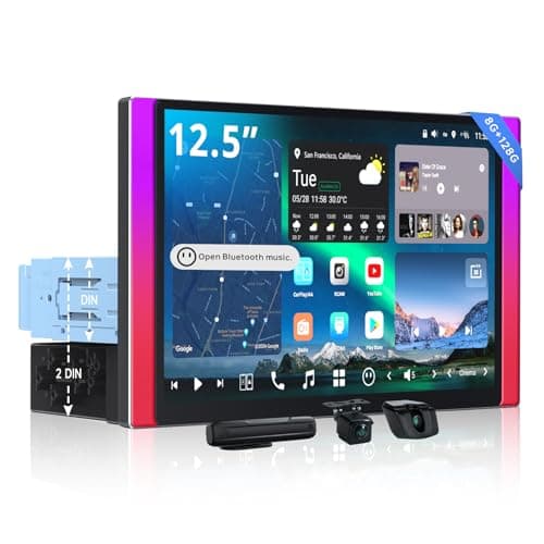 ATOTOZONE X10 12.5" QLED Floating Display Android Car Stereo, Single/Double-DIN, Dual-Cam DVR, AI Vision, Re-Mote LiveView, 7.1.2 Audio, 4V RCA, HDMI in, ADS Protocol, 8G+128G, 4G LTE, Parking Guard