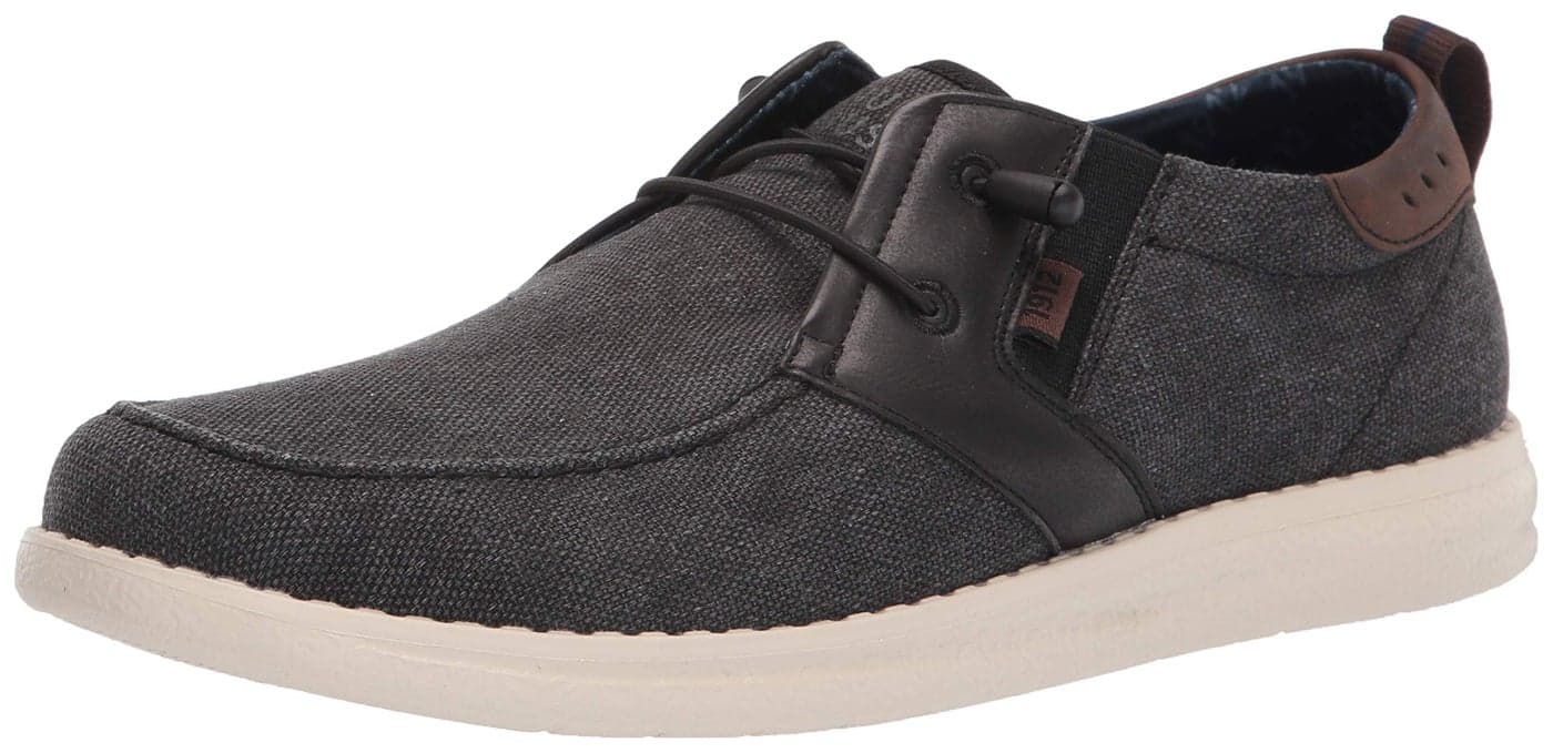 Nunn Bush Mens Brewski Moc Toe Slipon Canvas Knit Loafer with Elastic Bungee Black 13