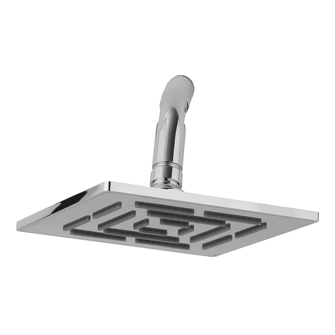 Orvos Overhead Shower Futuristic maze design 8x8 inches Premium 304 Stainless Steel Heavy duty Chrome plated for high end luxury bathrooms set of 1