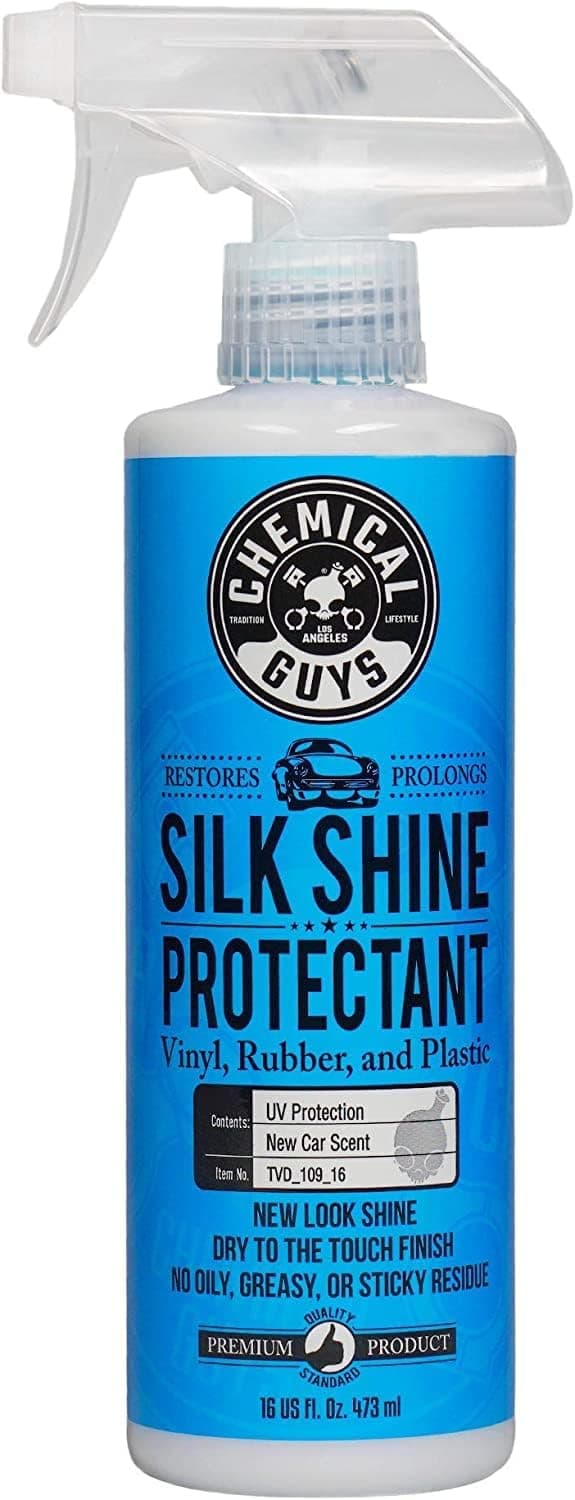 Chemical Guys Silk Shine Tire and Trim Dressing and Protectant NonGreasy Vinyl Plastic Rubber Spray Plastic Restorer for Cars Restores Shine for Cars Trucks Motorcycles RVs 16 fl oz