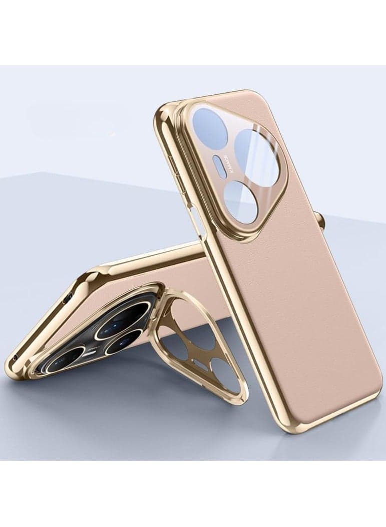 Protective case compatible with Huawei Pura 80 Ultra (5G), featuring an integrated full-coverage lens protector. Huawei Pura 80 Ultra (Gold) anti-scratch and anti-fingerprint protective case.