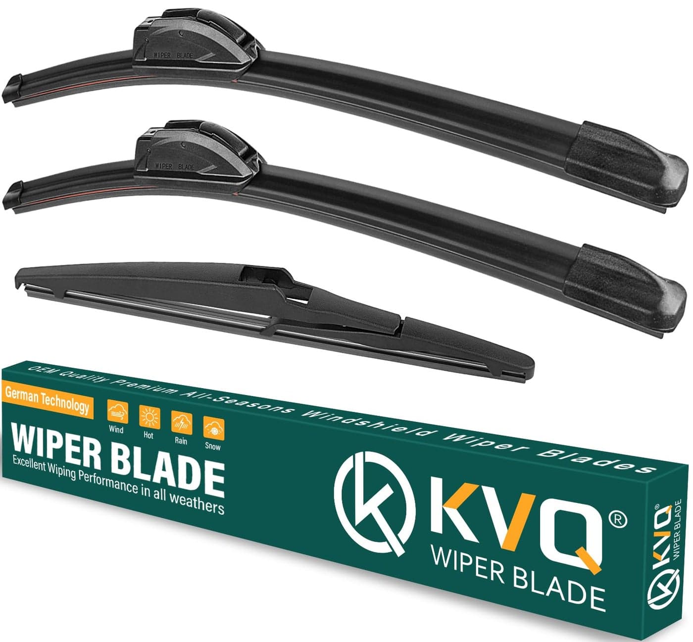 KVQ Windshield Wiper Blades Replacement for Toyota RAV4 2013 2014 2015 2016 2017 2018 Original Factory Quality Front Rear Wiper Blade Set 26 16 10 Set of 3