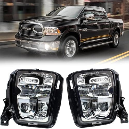 Atubeix Ram 1500 LED Fog Lights 2013-2018 New Version fog lamps for Dodge Ram 1500 2013 2014 2015 2016 2017 2018 Truck Bumper Lamps Driving Accessories 2 pcs (Chrome)