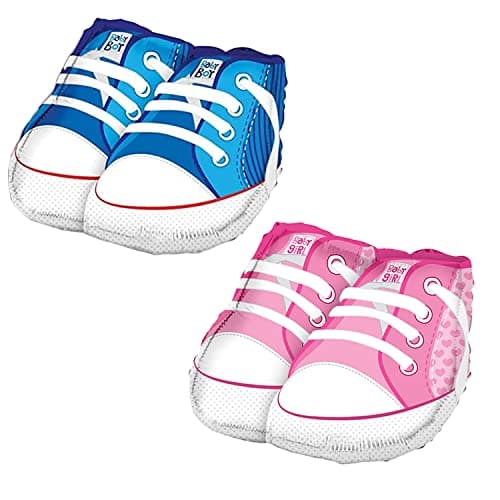 AMFIN® Shoes Foil/Shoes Foil Decoration/Foil Shoes Balloon/Boy & Girl Shoes Foil/Pink & Blue Shoes Foil Decoration/Baby Shower Theme