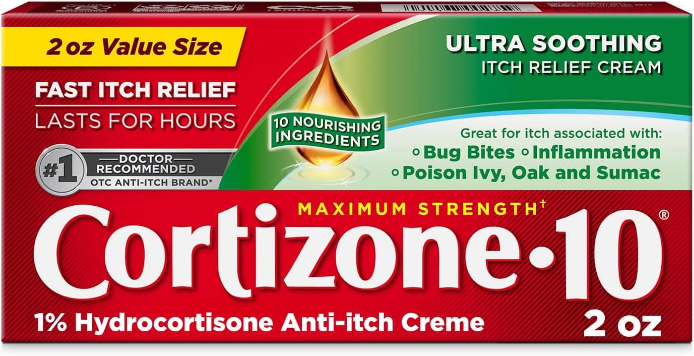 Cortizone10 Maximum Strength Ultra Soothing Itch Relief Cream 1 Hydrocortisone FastActing AntiItch Cream for Bug Bites Rash Eczema Psoriasis Poison Ivy Oak Sumac More 2 oz
