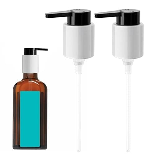 LSAUVWN 2PCS Dispenser Pump Replacement Compatible with MOROCCANOIL Treatment 1734 Fl Oz Not for Travel Size Plastic Pumps Head with Lock Clip for Hair Oil Bottle Bottle Not Included
