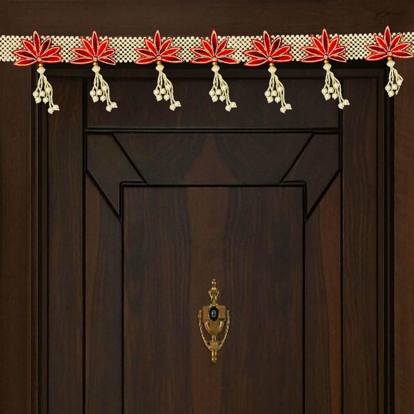 Buyent Lotus Flower Hanging for Door bandarwal for Home Door Fancy Office Decor Pearl Hanging for Home Decoration toran for Main Door Entrance for Diwali Navratri Ganesh chaturthi