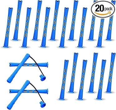 20 Pcs Perm Rods For Short Hair Small Plastic Hair Perming Rods And Rollers Hair Curling Roller Rods Hair Perm Rods Perm Rods Medium For Long Hair 035 Inches Blue