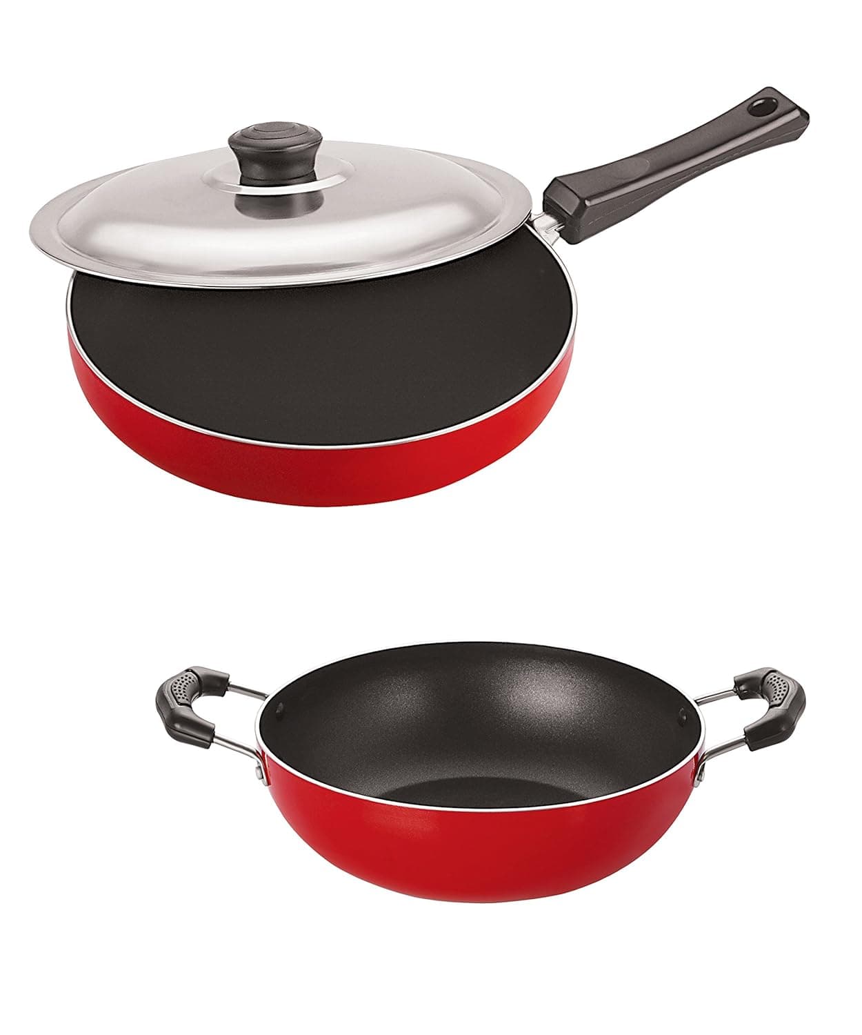 Nirlon NonStick Coated Aluminium Pfoa Free Cookware Combo Set with Extreme Durability 26mm_FP13_KD11
