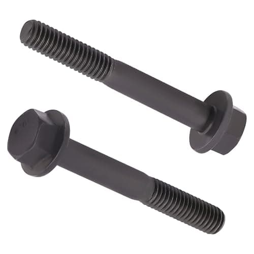 M8-1.25 x 65mm (10 pcs) Flanged Hex Bolt Screws Black Oxide Finish, 10.9 Grade Alloy Steel, Large Flange Washer Head, DIN6921/GB5789, Partial Thread