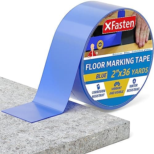 XFasten Vinyl Floor Tape 2 Inch x 36 Yards 6 Mils | Gym and Court Marking Tape for Outdoor, Gymnasium, Classroom | Blue Marking Tape for Dancefloor
