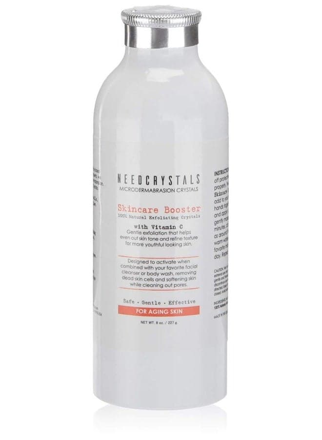 Microdermabrasion Crystals, DIY Face Scrub with Vitamin C. Natural Facial Exfoliator for Dull or Dry Skin Improves Wrinkles, Anti-Aging, Skin Texture & Brightening. 8 oz