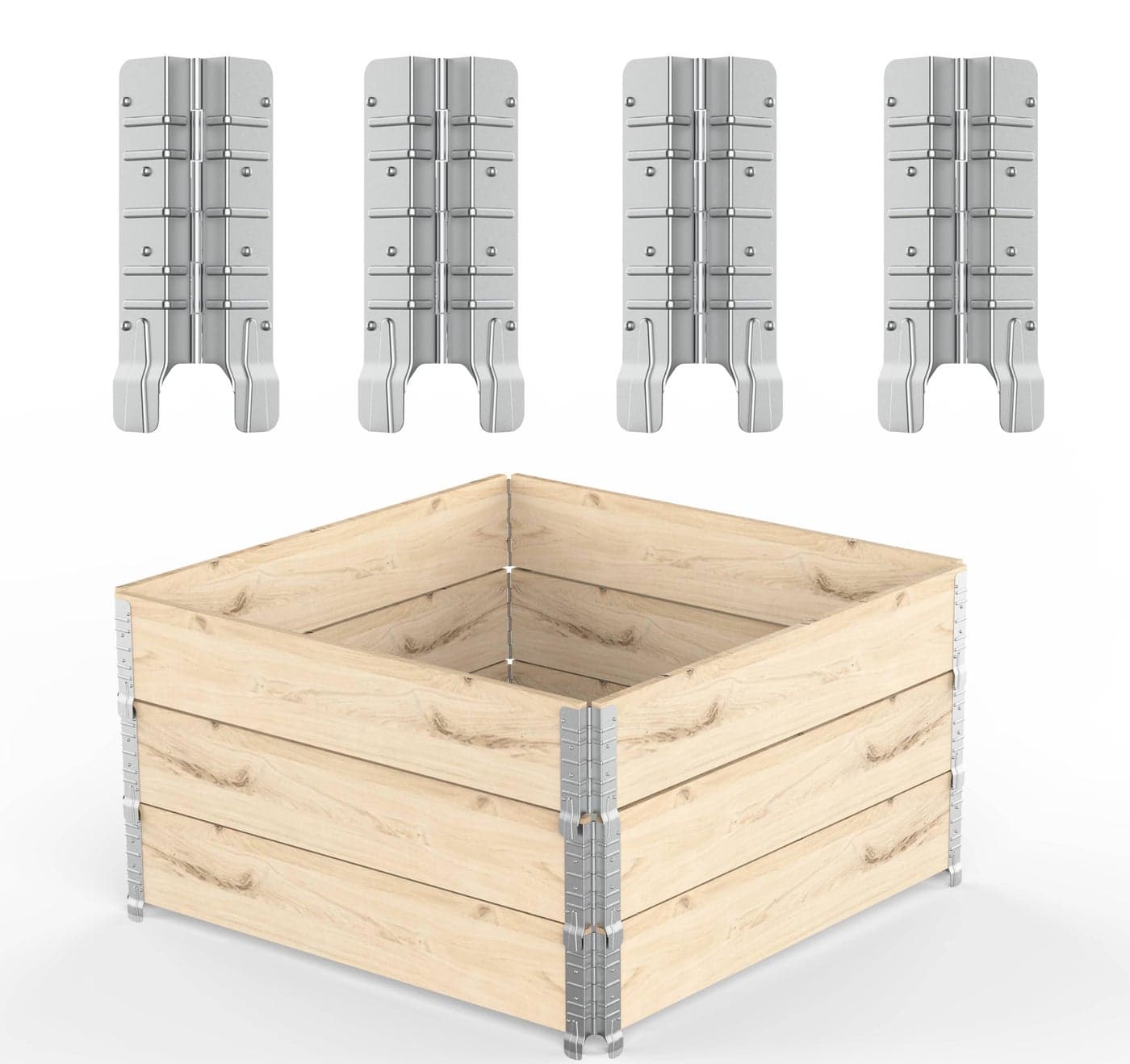 8" Raised Garden Bed Corner Brackets 8 PCS - Pallet Collar Hinges -Stackable and Collapsible for Custom-Depth Raised Garden Bed, Pet Enclosures, Home Storage, and Organization Solutions (8)