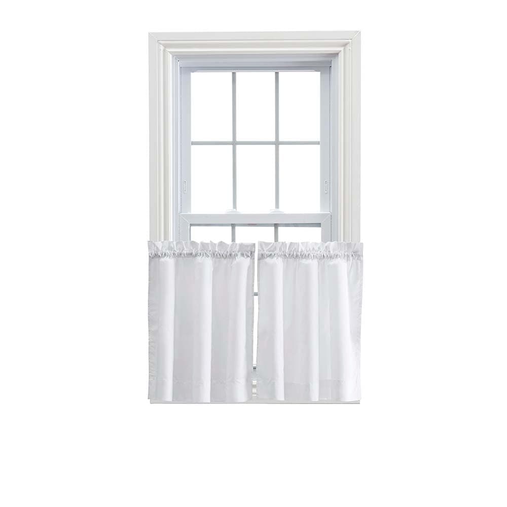 Ellis Curtain Stacey Sheer 56by45 Tailored Tier Pair Curtains White