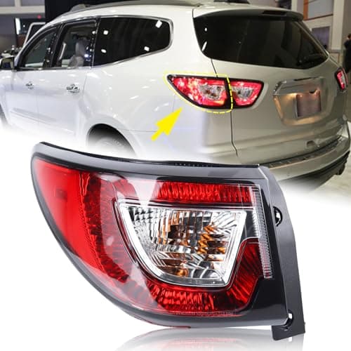 KAMDKI Left Driver Side Tail Light Compatible for 20132017 Chevy Traverse Outer Rear Brakes Lights Assembly 84266019 23301756 GM2804112 WBulbs LH