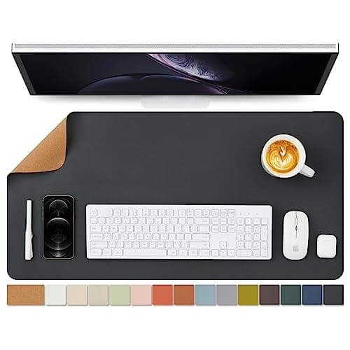 Cork Desk Mat DualSided Desk Pad for Office and Home Desk Organization and Accessories Ideal for Large Mouse Pad and Desk Mats on Top of DesksBlack80cmx 40cm