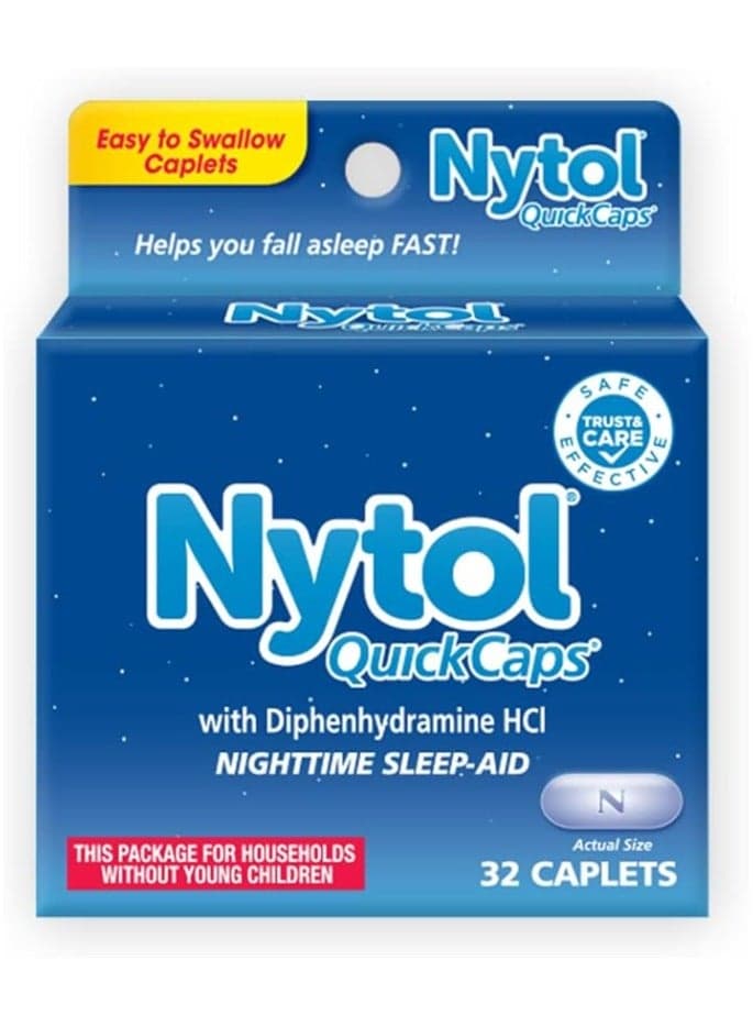 Quick Caps With Diphenhydramine Hcl Nighttime Sleep Aid 32 Caplets