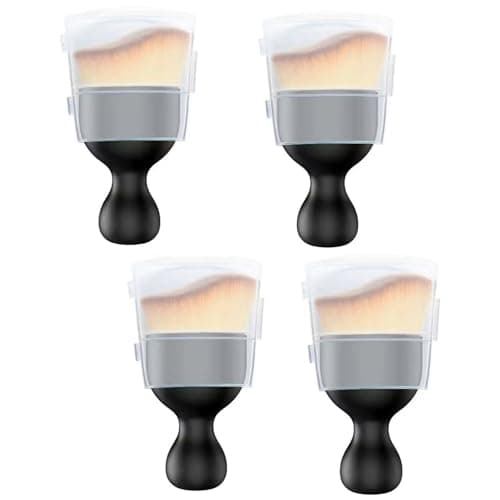 Zerkbiey Car Detailing Brush Dusting Brush Car Interior Detailing Brush 4Pcs Soft Bristle Interior Cleaning Tool with Curved Design Auto Detailing Dust Brush with Protective Cover