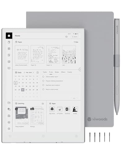 VIWOODS Upgraded Bundle with AiPaper Mini, 8.2’’ AI E Ink Tablet with Adjustable Light, 292PPI Electronic Notebook with Pen, Portable 230g, 128GB Storage Note Taking Device