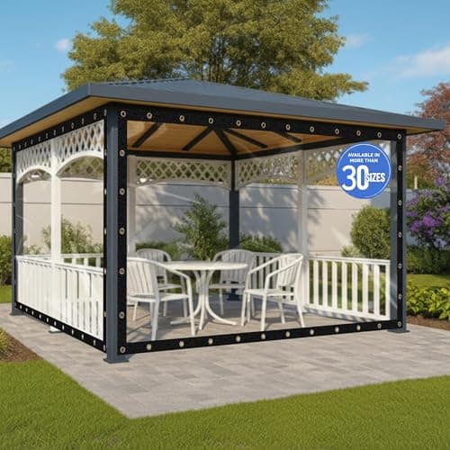 Covers All Heavy Duty Clear Vinyl Tarp 20 Mil Waterproof Clear Tarp with Grommets for Patio Porch Gazebo Greenhouse Chicken Coop 8 x 14 ft