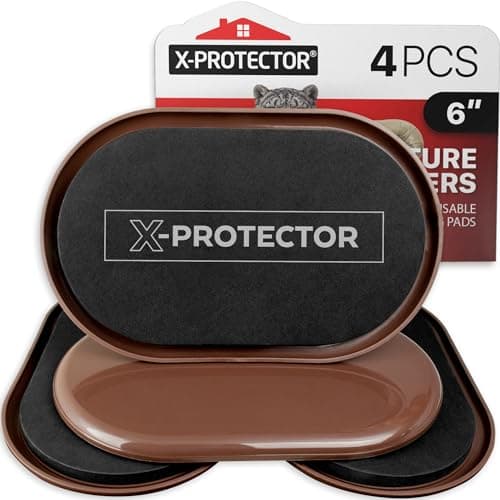 XProtector Furniture Sliders for Carpet 4 PCS 6 x 3 12 The Best HeavyDuty Moving Pads Sliders for Furniture Move Your Furniture Easily with Reusable Furniture Moving Sliders for Carpets