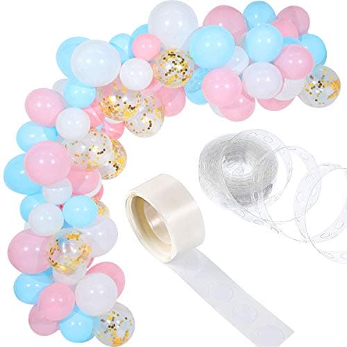 GrandShop Rubber Balloon Arch Decoration Kit (Blue, Pink, White) -112 Pieces