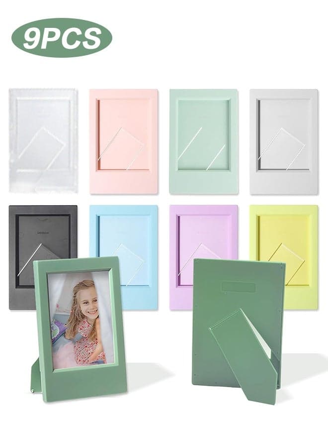 9 Pcs Colorful Mini 3 Inch Photo Frames (2x3 Inch), Mini Picture Frames for 3 inch Film, Small Film Frame Photo Holder Tabletop Display