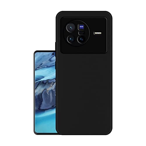 HELLO ZONE Exclusive Matte Finish Soft Back Case Cover for Vivo X80 - Black