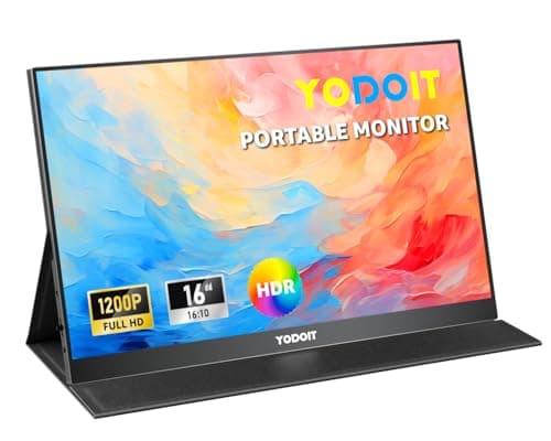 Yodoit Portable Monitor for Laptop 19201200 16 FHD Screen IPS Display with USB Type C Port Builtin Speakers and Smart Cover Compatible with PC MacBook Xbox Black