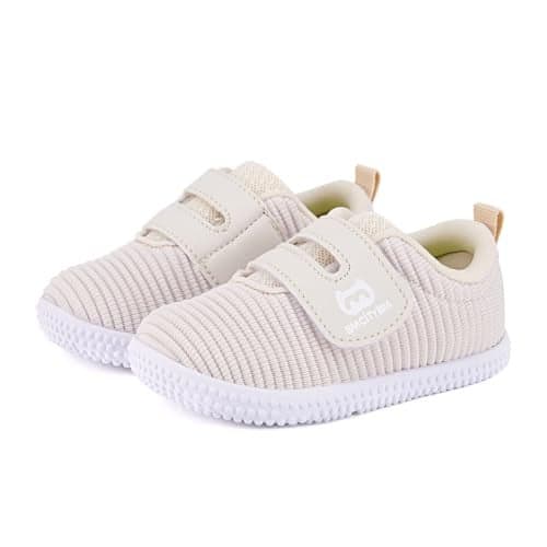 BMCiTYBM Baby Shoes Girls Boys First Walking Sneakers Infant 6 9 12 18 24 Months Camel Size 12-18 Months Toddler